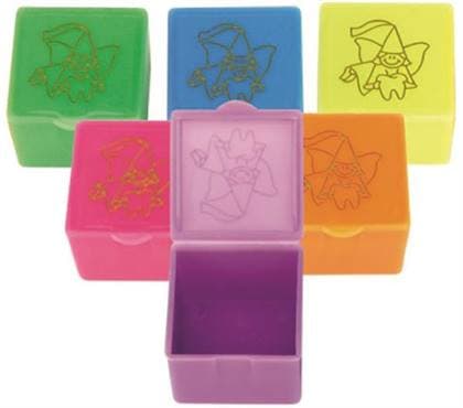 Tooth Fairy Boxes, Assorted Colors, 1-1/8 x 1-1/8 x 7/8 inch, Pack of 36 - TOOTH FAIRY BOXES 1-1/8X1-1/8X7/8" ASSORTED (36) - Image 1