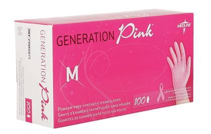 Medline Generation Pink Nitrile Exam Gloves, Powder-Free, Large, 100/Box - Generation Pink LRG Stretch Vinyl PF Gloves (100) - Image 1