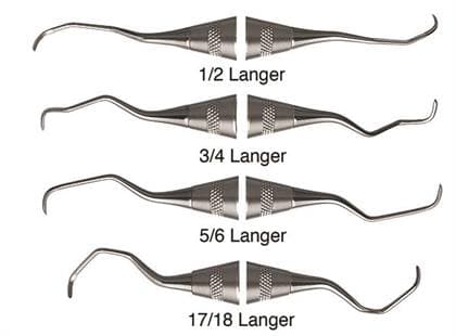 Hu-Friedy 1/2 Langer Rigid Double-Ended Curette #4 Round, DE Handle - 1/2 Langer Rigid DE Curette #4 Round - Image 1