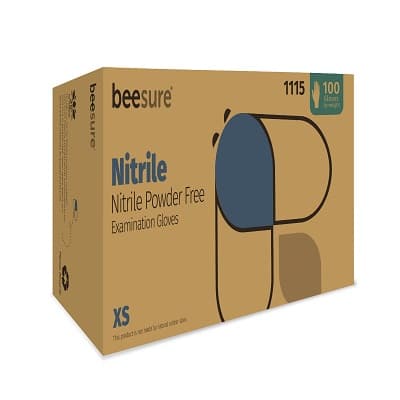 BeeSure Nitrile Exam Gloves, Powder-Free, Non-Sterile, Extra Small, Blue, 100/Box, BE1115 thumbnail 12