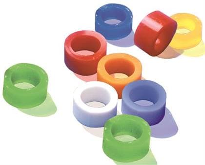 Pulpdent Code Rings Silicone Standard, Yellow, 1/8" ID x 1/8" Wide, 100/Box, CR-2 thumbnail 5