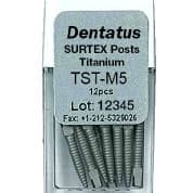 Dentatus Surtex Classic Surface-Treated Titanium Post Refill, Medium (M5), 1.65 mm Diameter, 9.3 mm Length, 12/Pkg, TST-M5 thumbnail 6