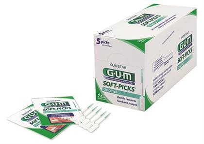 GUM Soft-Picks Original Interdental Cleaners, Tapered, Latex-Free, Green/White, 72 Packs of 5 (360 Picks), 632DB thumbnail 10