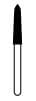 NTI Diamond Bur, FG, Coarse, Curettage, Cone Bevel End, 2.1 mm Diameter, 10.0 mm Length, Green Ring, 5/Pkg, #C879K-021 thumbnail 5