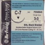 Hu-Friedy Perma Sharp Silk Suture, 3-0, Black Braided, 18", C-7 Reverse Cutting Needle, 3/8 Circle, 24.3mm, 12/Box, PSN684S thumbnail 8