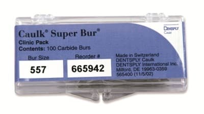 Caulk Super Bur Carbide Bur, FG, Straight Fissure Crosscut, #557, 100/Pk, 665942 thumbnail 5