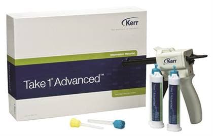 Kerr Take 1 Advanced VPS Impression Material, Medium/Monophase Body, Regular Set, Light Blue, 2 x 50 ml Cartridges with 6 Mixing Tips, Refill 33957 thumbnail 12
