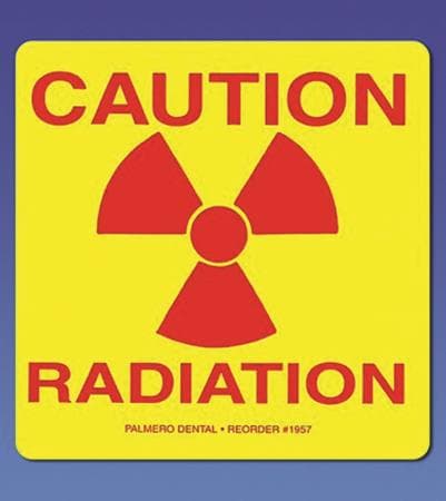 Palmero Caution Radiation Label, 3" x 3", Pack of 5, OSHA Compliant, 1957 thumbnail 4
