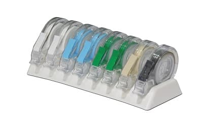 Zirc E-Z ID Tape System Classic, 8 Rolls of 3 ft x 1/4" Self-Adhesive Color-Coding Tape with Dispenser Rack, 70Z305 thumbnail 8