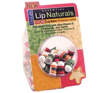 Lip Naturals Lip Balm Assorted 100 Count Display, SPF 15, Petroleum Free - -Lip Naturals Lip Balm Assorted 100 Count Display - Image 1