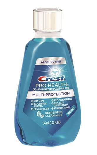 Crest Pro-Health Advanced Enamel Care Mouthwash, Fresh Mint, Alcohol Free, 1.2 fl oz (36 mL) Bottle, 48/Case thumbnail 5