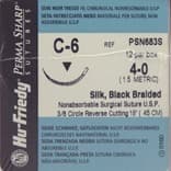 Hu-Friedy Perma Sharp Silk Black Braided Non-Absorbable Suture, 4-0, 18", C-6 Reverse Cutting 3/8 Circle Needle, 12/Box, PSN683S thumbnail 11