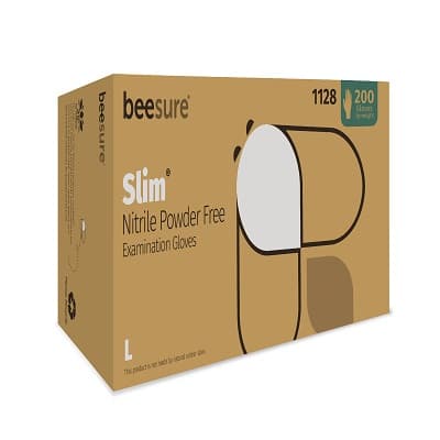BeeSure Slim Nitrile Exam Gloves, Powder Free, Non-Sterile, Large, White, 200/Box, BE1128 thumbnail 13