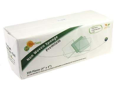 BeeSure Premium Non-Woven Sponge, 4" x 4", 4-Ply Rayon/Polyester, Non-Sterile, 50 g/m², 2000/Case thumbnail 4