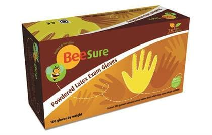 BeeSure XS Smooth Latex Gloves, Extra Small, 100/Box - -BeeSure XS Smooth Latex Gloves (100) - Image 1