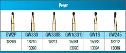 Great White Gold Series Carbide Bur, FG, Pear, #GW2P, 10/Pk, 18209 thumbnail 7