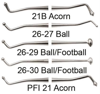 American Eagle Instruments #26/29 Ball/Football Burnisher, Double-End, Standard Handle, Stainless Steel, 1/Pk, AEB26-29BF thumbnail 6