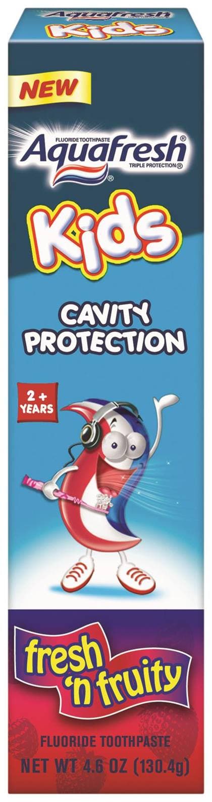 Aquafresh Kids Fresh & Fruity Toothpaste, 4.6 oz Tube (Pack of 12) - -Aquafresh Kids Fresh & Fruity 4.6oz (12) - Image 1