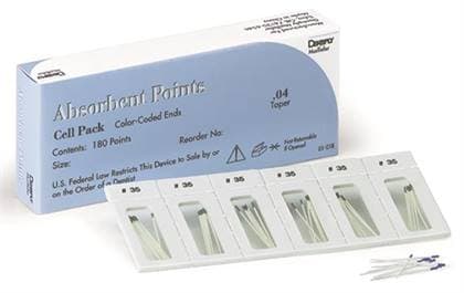 Dentsply Sirona Absorbent Paper Points, .04 Taper, #30 (Blue), Sterile, Cell Pack, 180/Pk, 670189 thumbnail 11