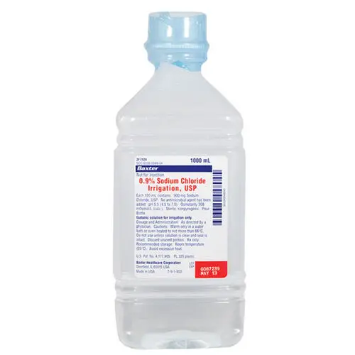 Baxter 0.9% Sodium Chloride Irrigation USP, 1000 mL Plastic Pour Bottle, 2F7124 thumbnail 4
