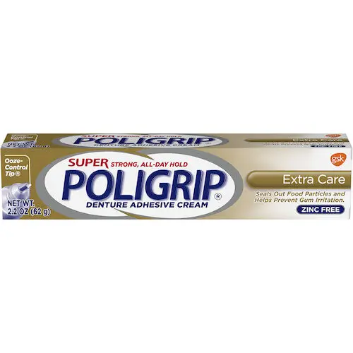 Super Poligrip Extra Care Denture Adhesive Cream, 2.4 oz Tube, 05475 - Super Poligrip, Extra Care Adhesive, 2.4 oz., 05475 - Image 1