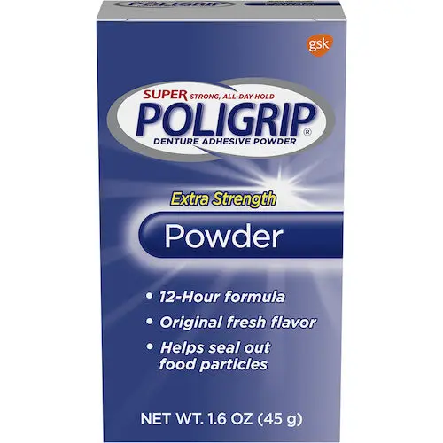 Super Poligrip Extra Strength Denture Adhesive Powder, 1.6 oz Bottle, 07801 - Super Poligrip® Extra Strength Powder, 1.6 oz Bottle - Super Poligrip® Extra Strength Powder, 1.6 oz Bottle - Image 1