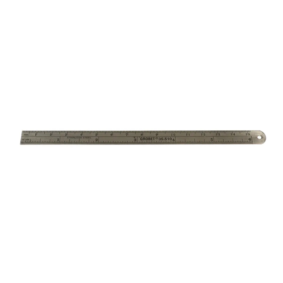 Grobet Stainless Steel Flexible Ruler, 150mm / 6", Graduated in mm and 1/32", 35.510 thumbnail 2