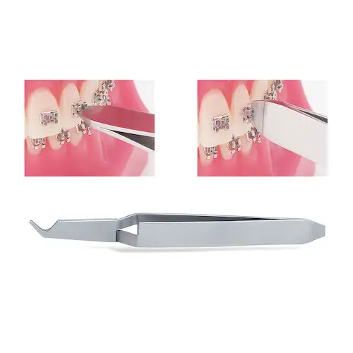 Direct Bond Tweezer with Bracket Aligner, Double End Reverse Action, Silver, OT-322 thumbnail 2