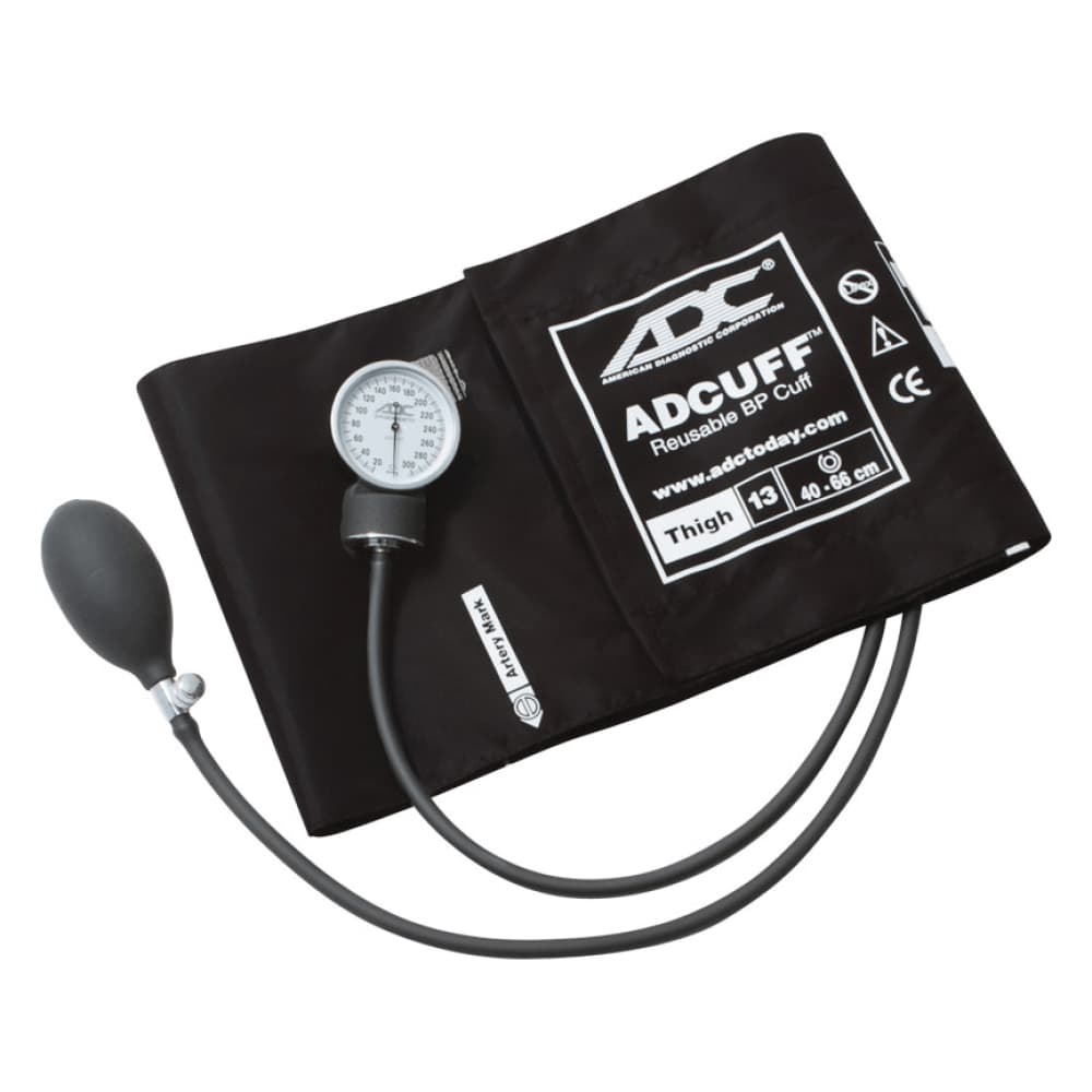 American Diagnostic Prosphyg 760 Series Aneroid Sphygmomanometer Thigh Cuff, Size 13, Black, Latex-Free, 76013TBK thumbnail 10