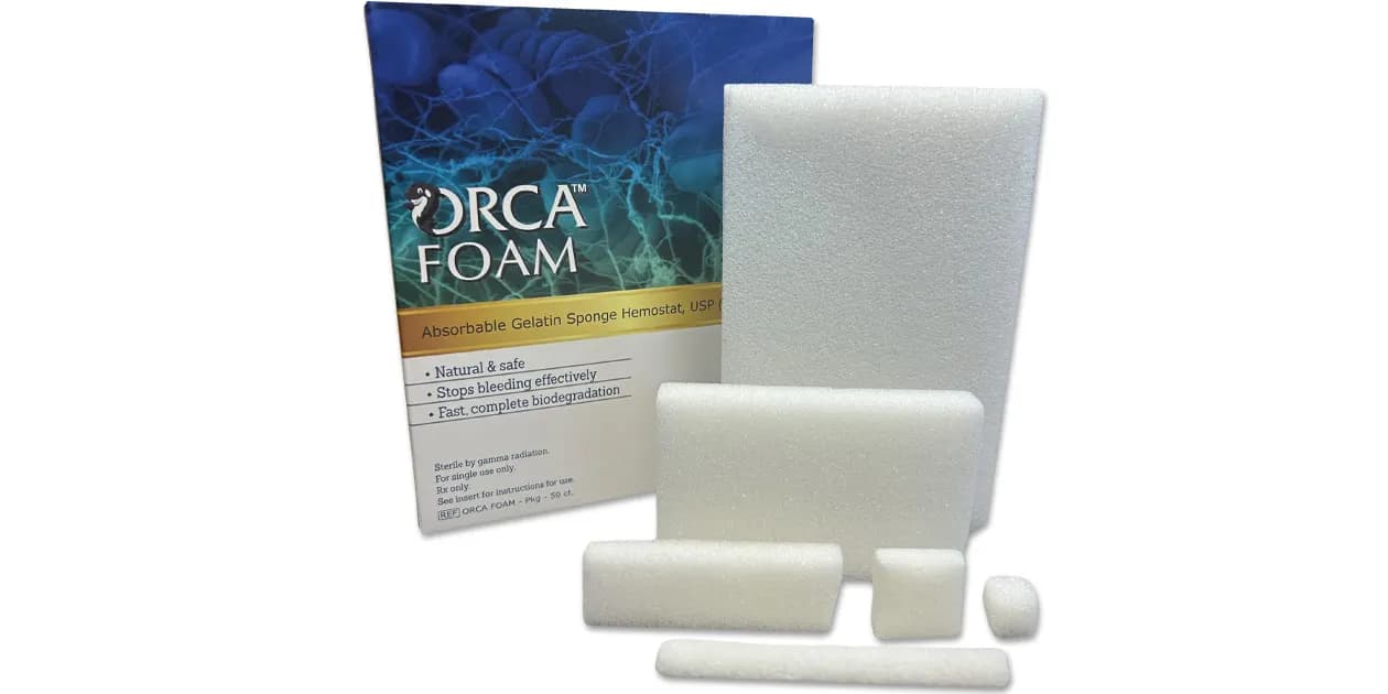 ORCA Foam Absorbable Gelatin Sponge Hemostat, Size 4, 20 mm x 20 mm x 7 mm, 20/Box, OF-202007 thumbnail 9