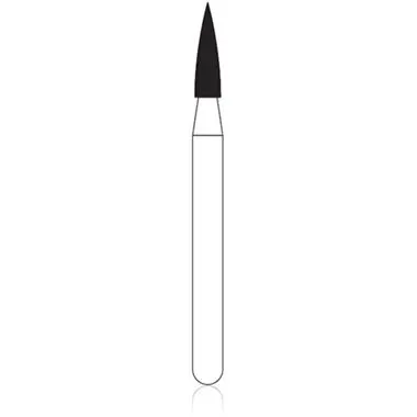 SS White Revelation® Diamond Bur, Flame Shape, Friction Grip, Coarse Grit, 1.4 mm Diameter, 5/Pkg, #860-014C thumbnail 2