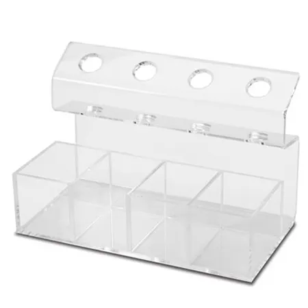 Plasdent Clear Acrylic Impression Organizer, Holds 4 Syringes with Mixing and Intraoral Tip Compartments, 12-1/4"W x 9-1/2"H x 6"D, 1/Pk, 1411 thumbnail 3