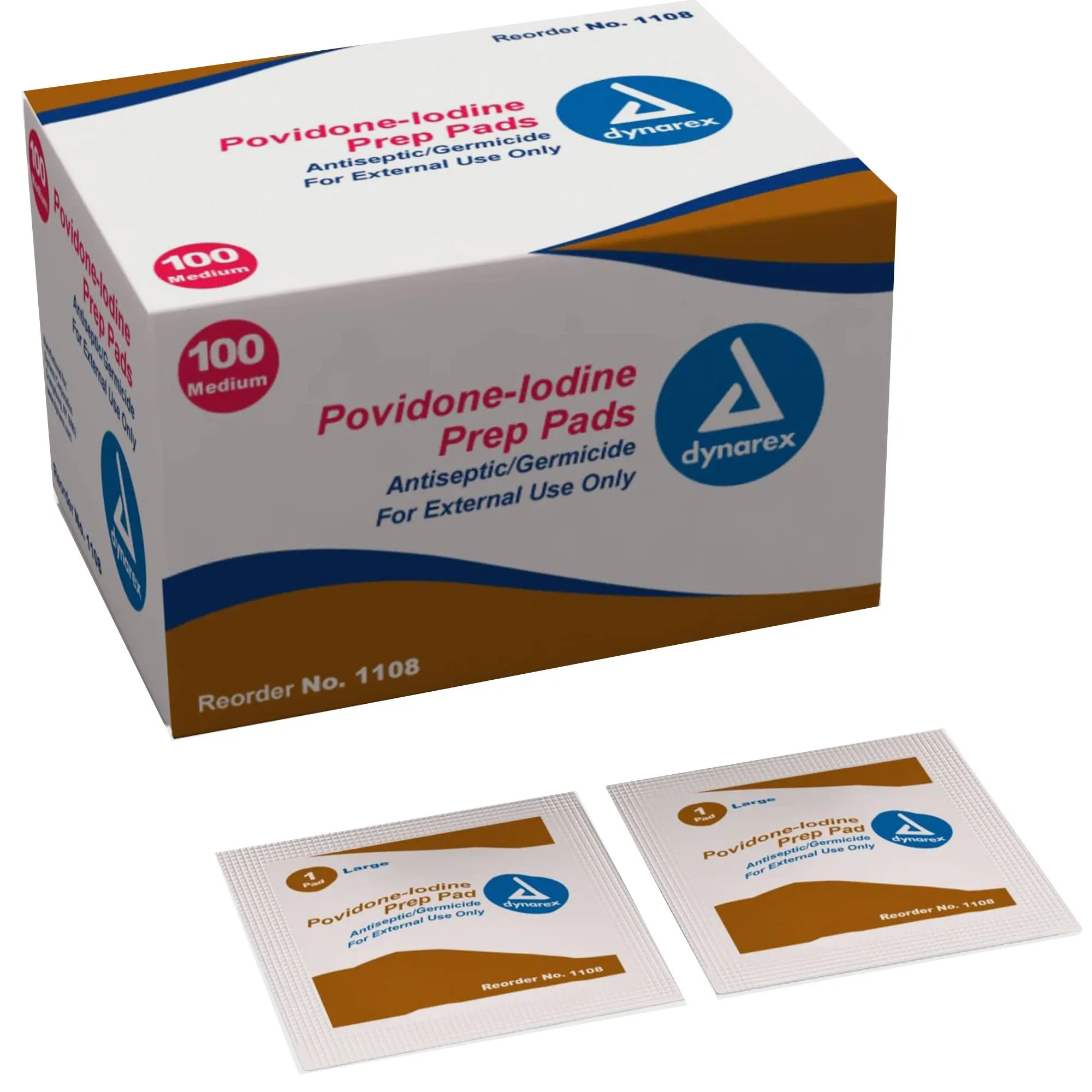 Dynarex Povidone-Iodine Prep Pads, 10%, Medium, 100/Box, 1108 thumbnail 7