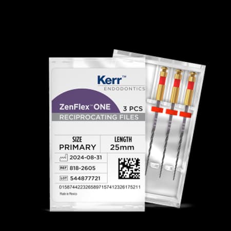 ZenFlex™ ONE Reciprocating NiTi File, Large, White, .45/.06, 25mm, 3/Pk, 818-2611 thumbnail 9