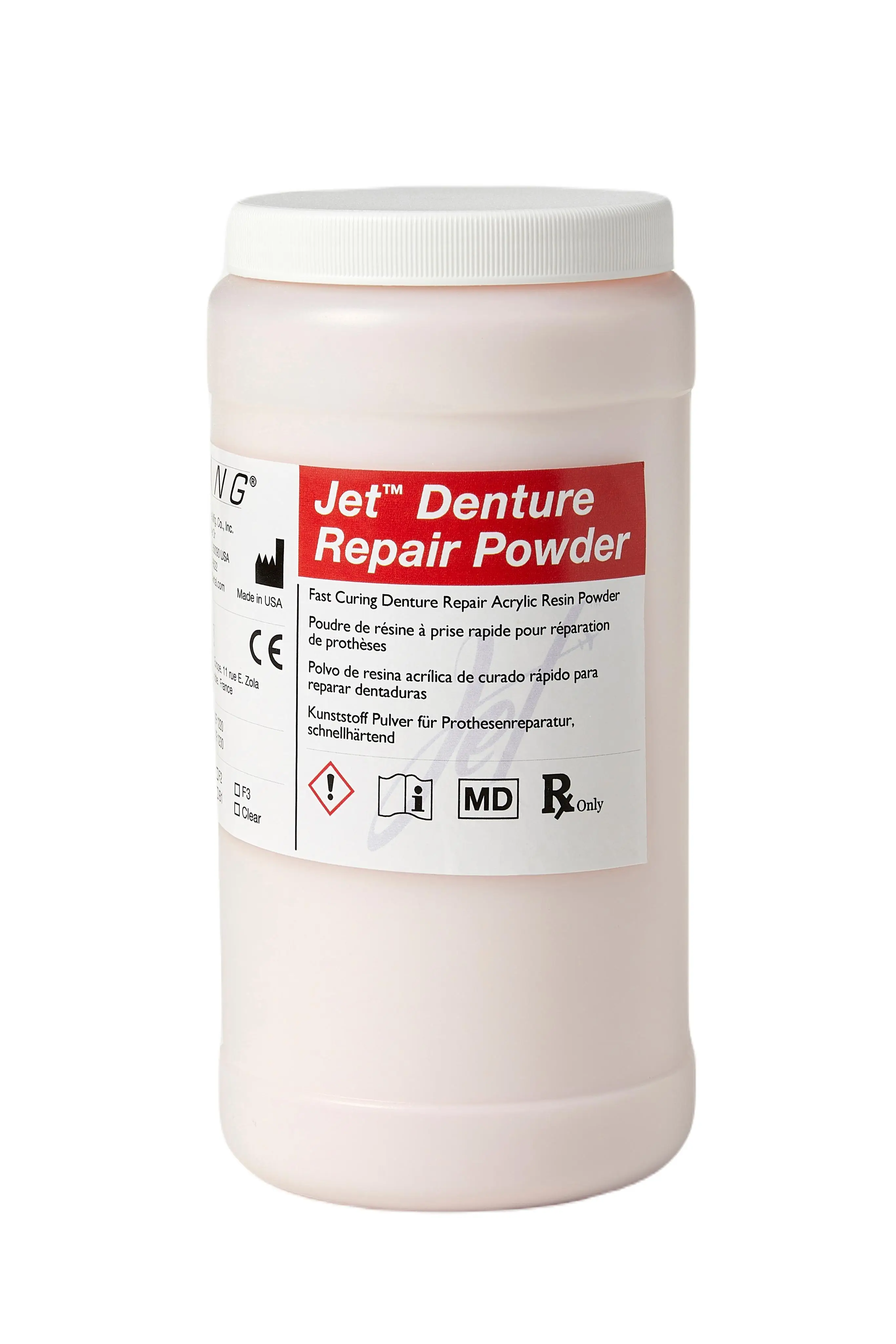 Lang Dental Jet Denture Repair Powder, Fibered Pink, 1 lb (454 g), 1230F3 thumbnail 2