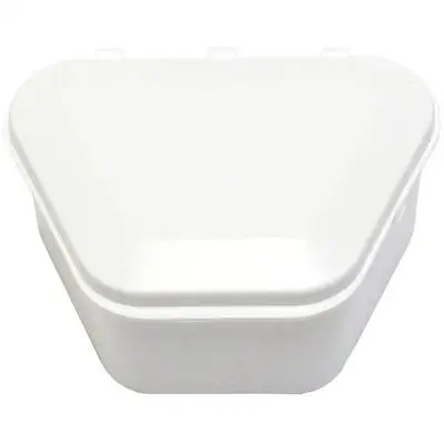 Keystone White Denture Storage Boxes, 12/Pkg, 1-3/4" Deep, 9576690 - White Denture Storage Boxes Pack of 12 - Image 1