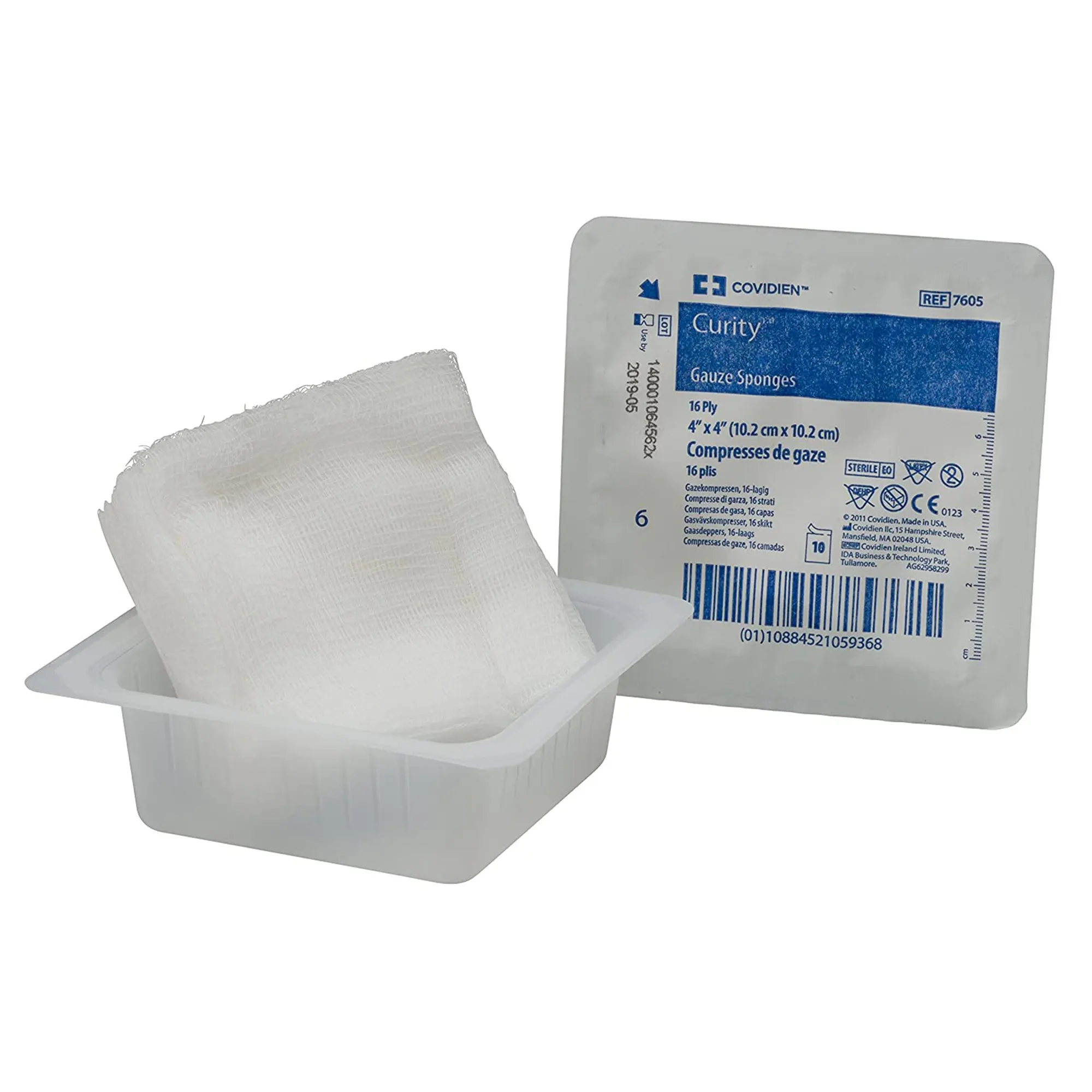 Curity 100% Cotton Gauze Sponge, 4" x 4", 16 Ply, Sterile, USP Type VII, 10/Pkg, 7605- thumbnail 2