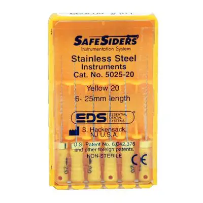SafeSiders Endodontic Reamers #20, 25mm, 0.02 Taper, Stainless Steel, Yellow, 6/Pack, 5025-20 thumbnail 9