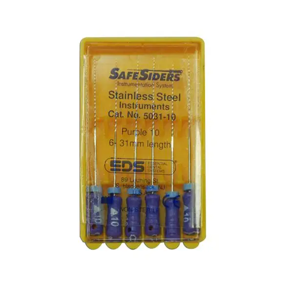 SafeSiders Endodontic Hand Reamers, 31 mm, 0.02 Taper, Size #10, Purple, Stainless Steel, 6/Pkg, 5031-10 thumbnail 6