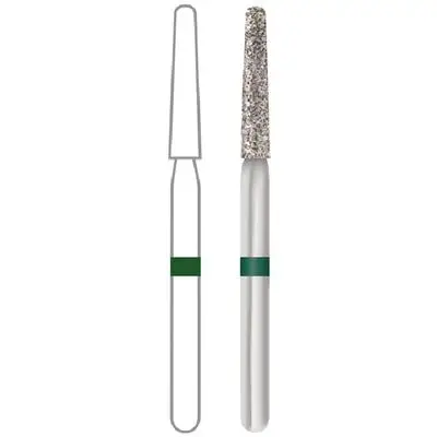 Midwest® Multi-Use Diamond Bur FG #850-016C, Coarse Grit, Taper Long Round End, 1.6 mm Diameter, 10.0 mm Length, Friction Grip, 5/Pkg, 471175 thumbnail 3