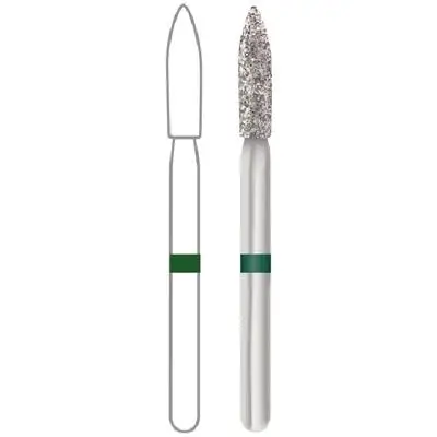 Midwest Multi-Use Diamond Bur 862-016C, Coarse Grit, Flame Shape, Friction Grip, 1.6 mm Diameter, 8.0 mm Length, 5/Pkg, 471273 thumbnail 3