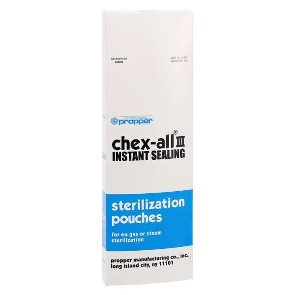 Propper Chex-All II Self-Sealing Sterilization Pouches, 3.5" x 9.5", Steam/EO, 100/Box, 02430900 thumbnail 7