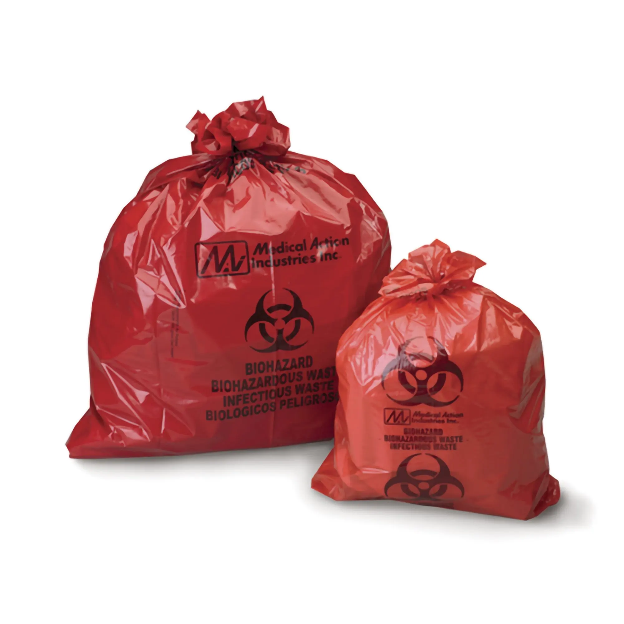 Biohazardous Waste Bags, 25" x 34", Red, 1.2 mil, 250/Case, 108M - Biohazardous Waste Bags 25x34 1.2Ml Red Pr Case of 250 - Image 1
