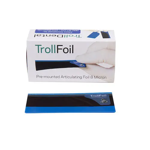 Hager TrollFoil Double-Sided Articulating Foil, Blue, 8 Micron, 100/Pk, 72075 thumbnail 2