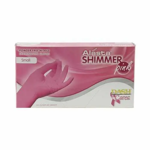 Alasta Shimmer Nitrile Exam Gloves, Powder-Free, Non-Sterile, Small, Pink, 100/Box, PNK100S thumbnail 11