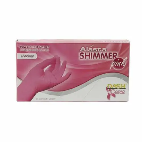 Alasta Shimmer Pink Nitrile Exam Gloves, Powder-Free, Non-Sterile, Medium, 100/Box, PNK100M thumbnail 11