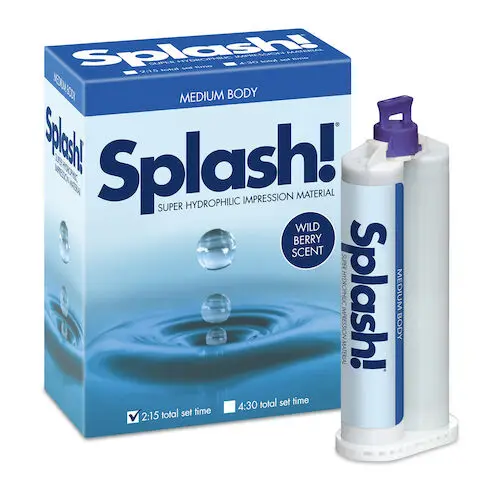 Splash! Half-Time VPS Impression Material, Monophase/Medium Body, Wild Berry Scent, 2 x 48 mL Cartridges with 4 Mixing Tips, SPD1232 thumbnail 6