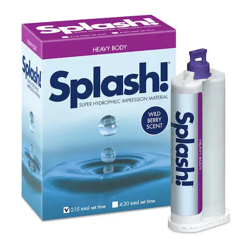 Splash! VPS Impression Material, Heavy Body, Half-Time Set, Wild Berry Scent, 2 x 48 mL Cartridges with Mixing Tips, SPD1233 thumbnail 7
