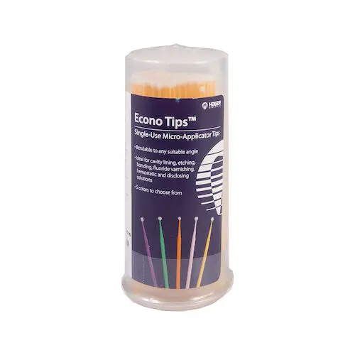 Hager Worldwide Econo-Tips Disposable Micro-Applicator Tips, Fine, Yellow, Bendable, 100/Pkg, 605150 thumbnail 2