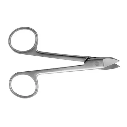J&J Instruments Crown & Collar Scissors, 4.5" Curved, Serrated, Stainless Steel, 12-040 - Crown Scissors – 4.5" Curved, Serrated - Crown Scissors – 4.5" Curved, Serrated - Image 1
